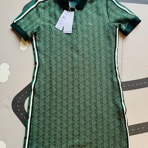 Lacoste Patterned Green Mini Dress